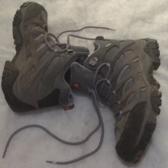 10 MERRELL HIKING BOOTS GREY/PERIWINKLE WOMEN’S - Picture 5 of 8